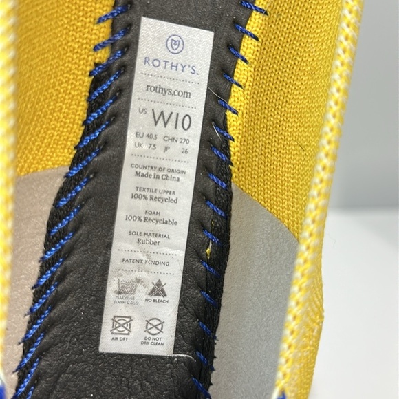 Rothy’s Sunshine Yellow The Point Flats Size 10 - Picture 13 of 15